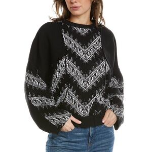 IRO Alisse Black & White Chevron Knit Sweater – Dolman Sleeves